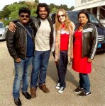 Gururaj jaggesh with father Jaggesh, mother Parimala and wife Katie