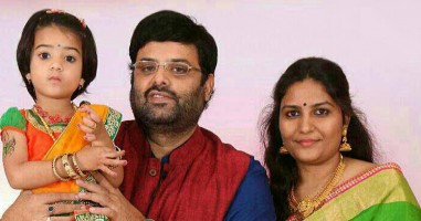 Krishnudu with family, wife and daughter