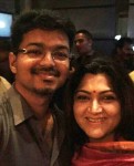 Kushboo with superstar vijay
